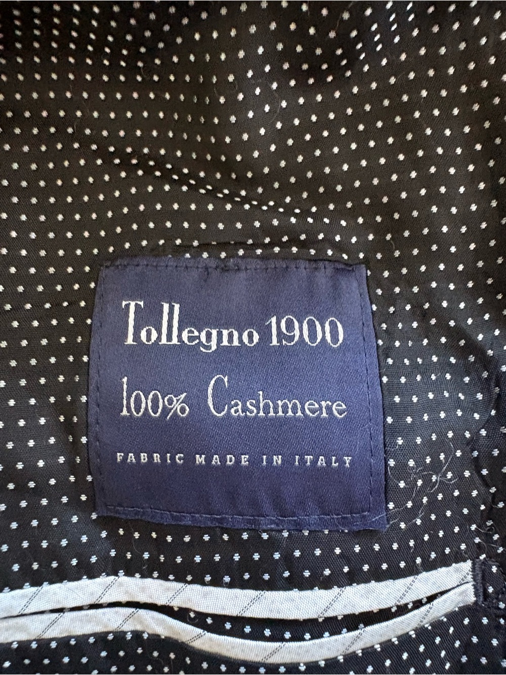 Joseph Abboud Vintage Cashmere Blazer Metal Buttons Polka Dot Lining